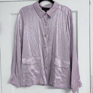 Anthropologie Current Air Clemence Lavender Shimmer Shirt Medium